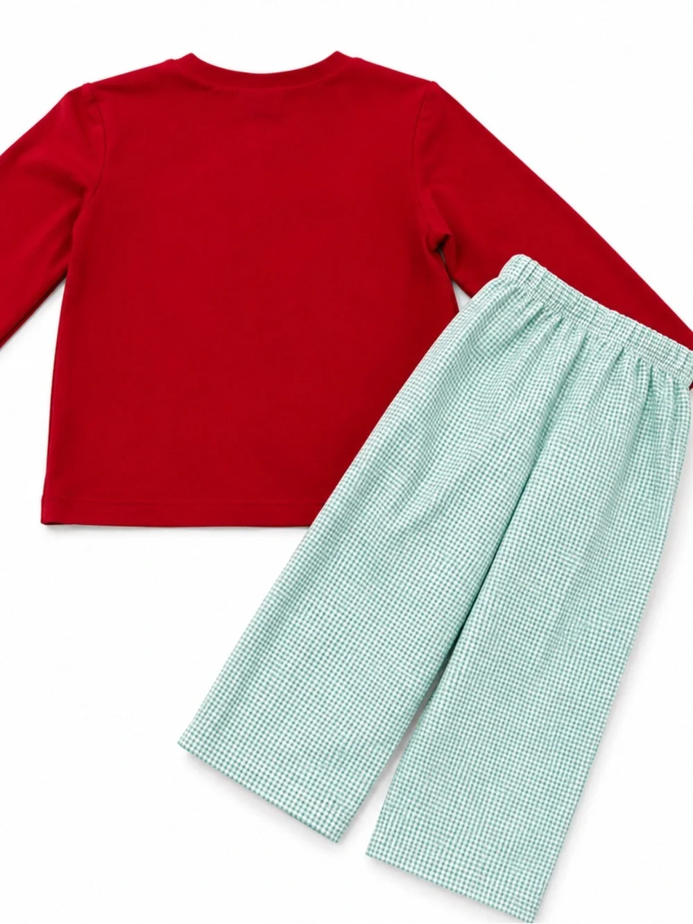 Christmas Santa Tractor Smocked Shirt & Pants Set